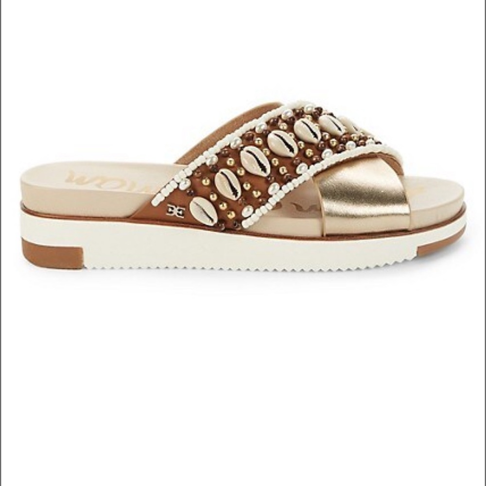 Shells & bead embellished slides.